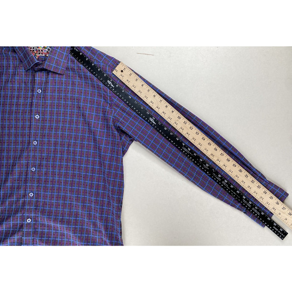 Robert Graham Shirt Mens Size 2X Plaid Office Party Church Button Up Flip Cuff - Picture 6 of 8